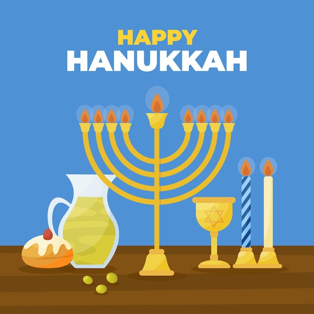 Hand drawn hanukkah concept