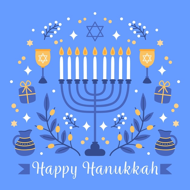 Free Vector hand drawn hanukkah concept