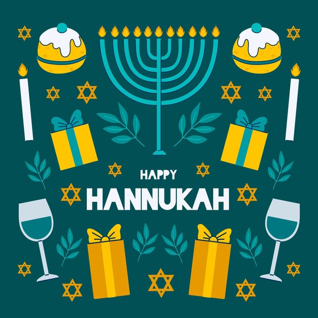 Free vector hand drawn hanukkah concept