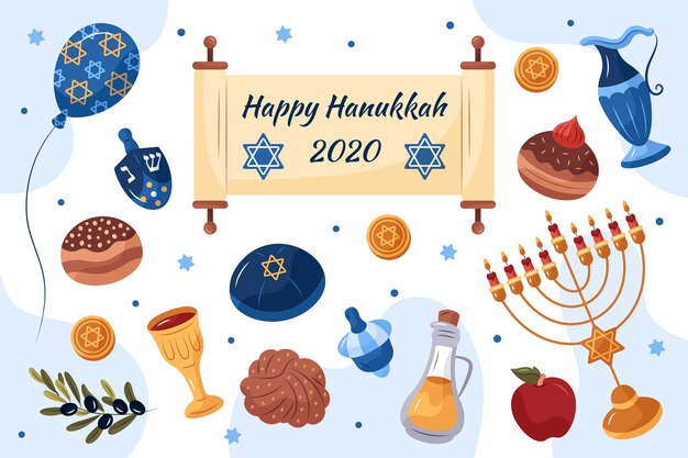 Hand drawn hanukkah concept