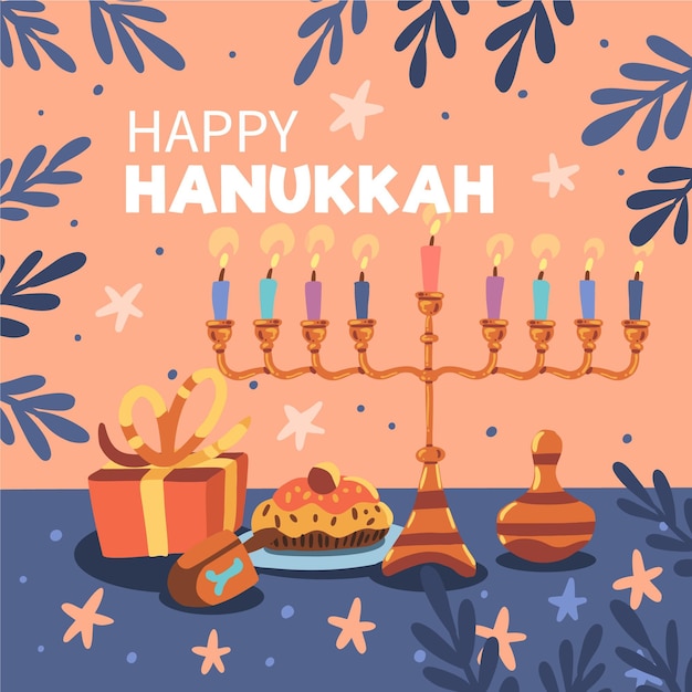 Vettore gratuito evento hanukkah disegnato a mano