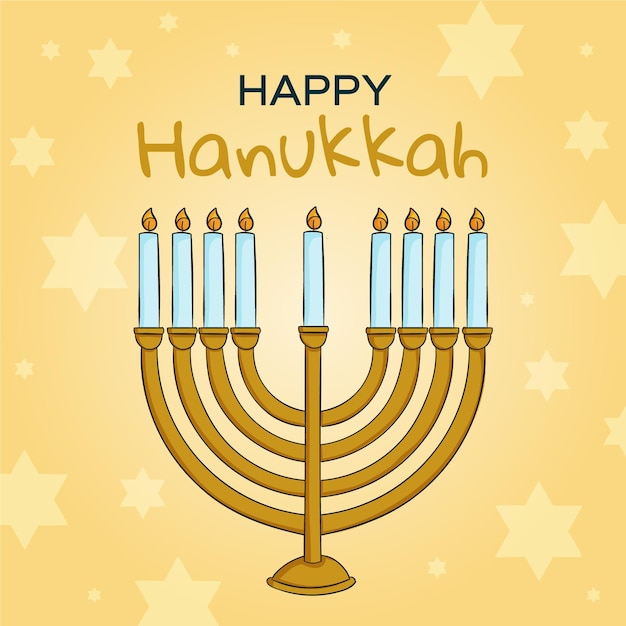 Vettore gratuito hanukkah disegnato a mano