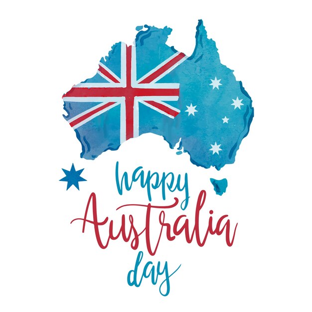 Hand drawn happy australia day