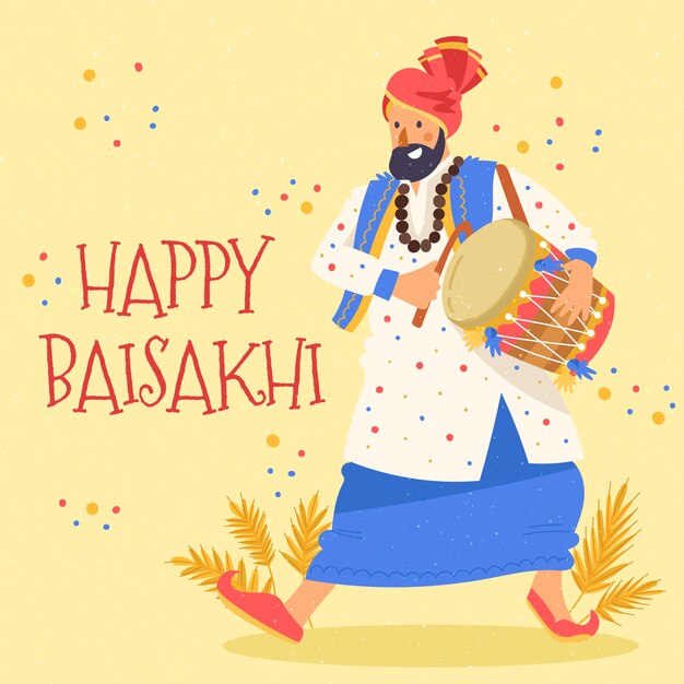 손으로 그린 행복 baisakhi 테마