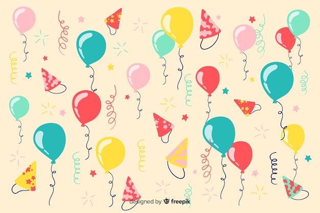 Hand drawn happy birthday background