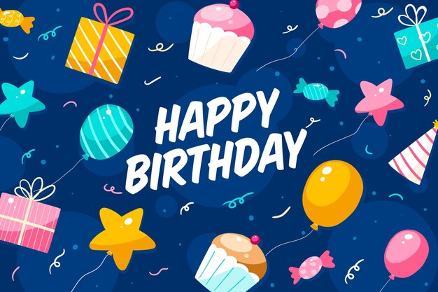 Free Vector hand drawn happy birthday background