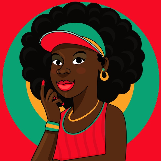 Hand drawn happy black person illustration