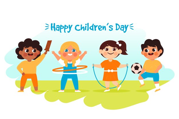 Hand drawn happy children's day