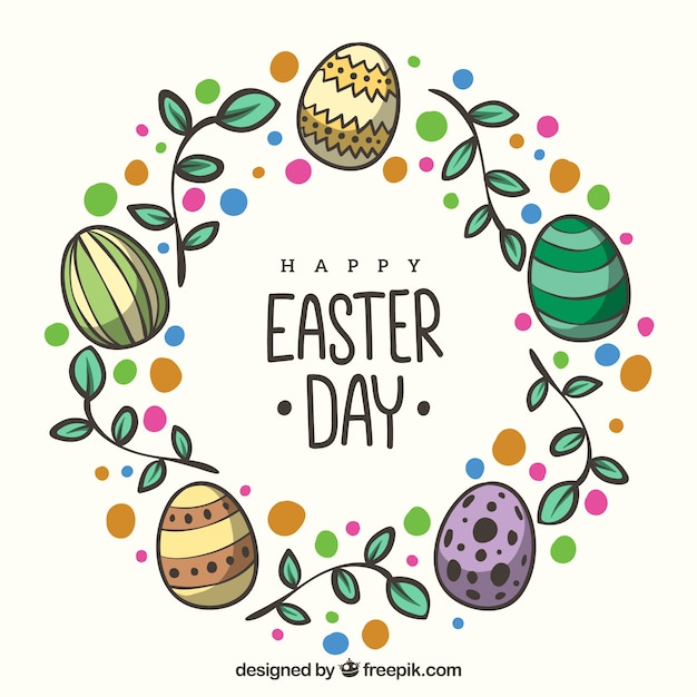 Free vector hand drawn happy easter day background