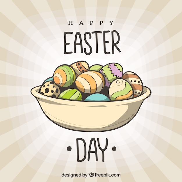 Hand drawn happy easter day background