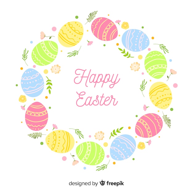 Free vector hand drawn happy easter day background