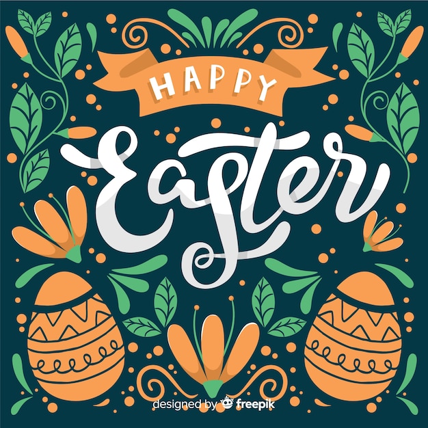 Hand drawn happy easter day background