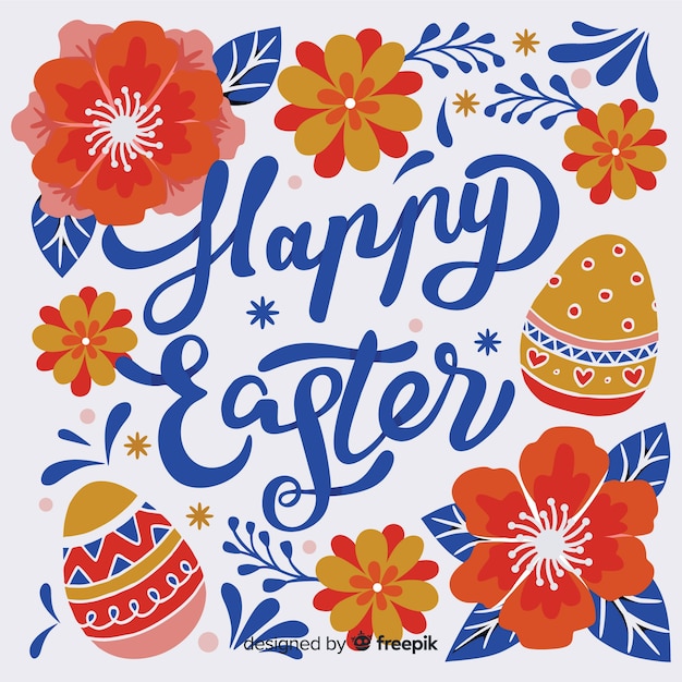 Hand drawn happy easter day background
