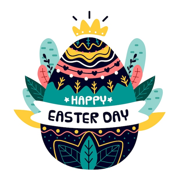 Hand drawn happy easter day background