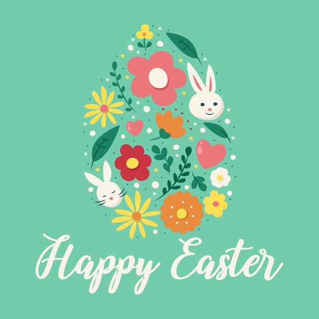 Free vector hand-drawn happy easter day celebration