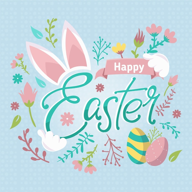 Free vector hand-drawn happy easter day concept