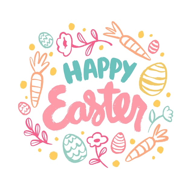 Free vector hand drawn happy easter day concept