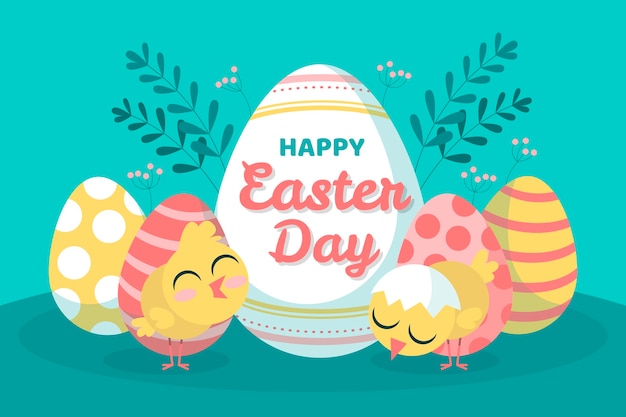 Free vector hand drawn happy easter day concept