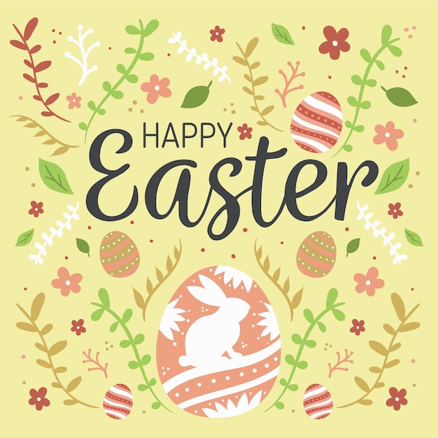 Free vector hand-drawn happy easter day