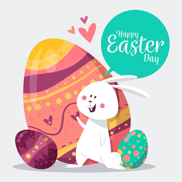 Free vector hand drawn happy easter day