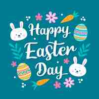 Free vector hand drawn happy easter day