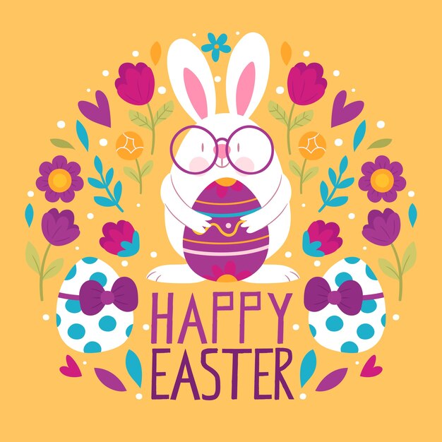 Free vector hand drawn happy easter day