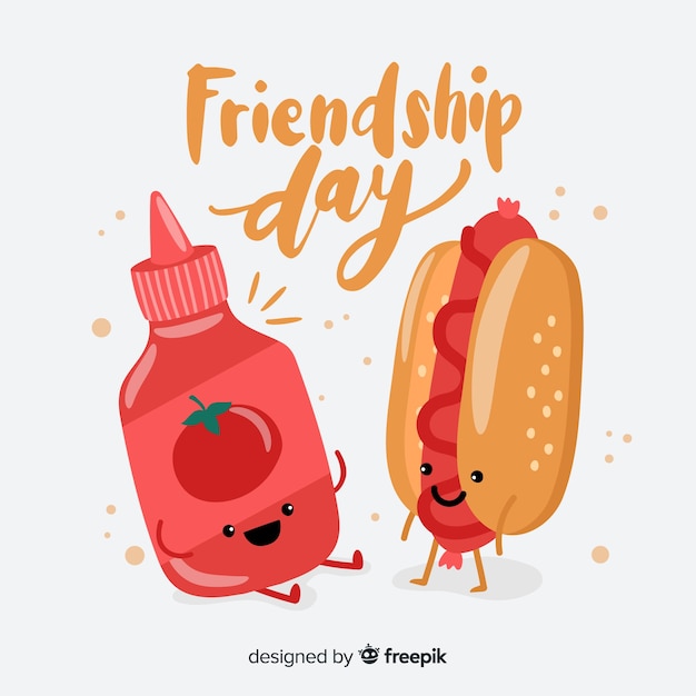 Free vector hand drawn happy friendship day