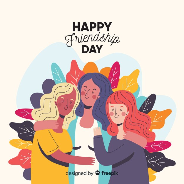 Hand drawn happy friendship day