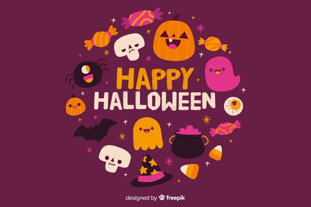 Disegnata a mano felice halloween sfondo