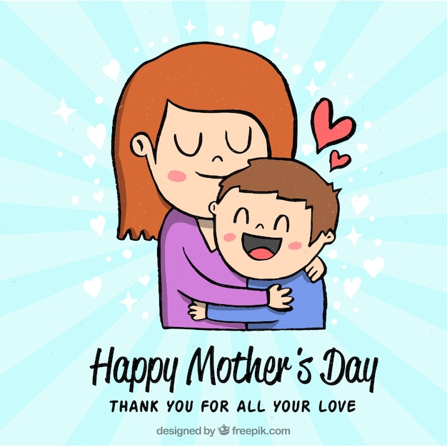 Free vector hand drawn happy mother's day background