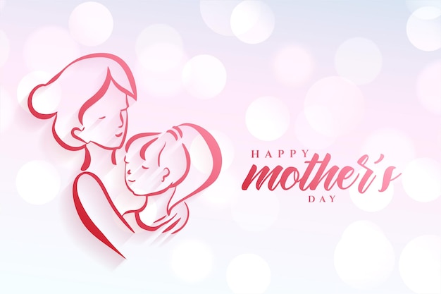 Нарисованный рукой дизайн карты счастливого дня матери