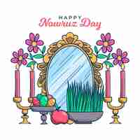 Free vector hand drawn happy nowruz event