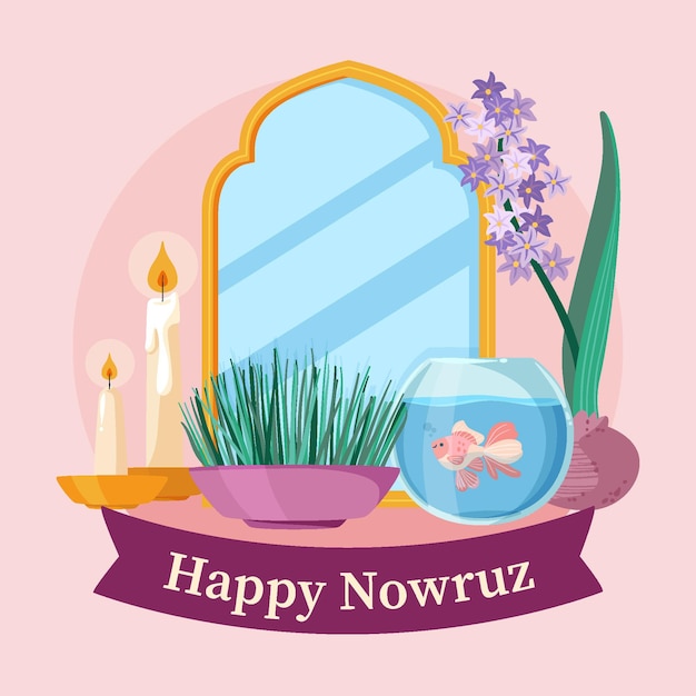 Hand drawn happy nowruz