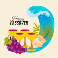 Free vector hand-drawn happy passover event