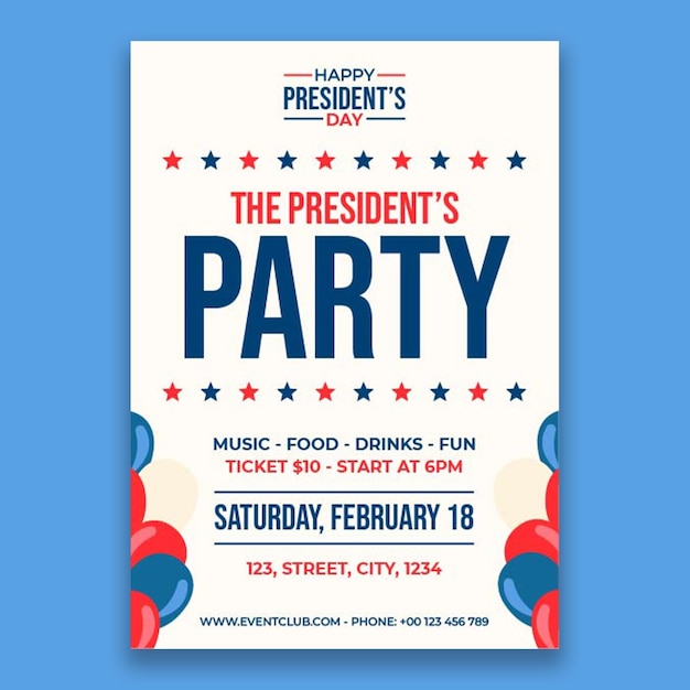 Hand drawn president’s day flyer template – Free Vector Download