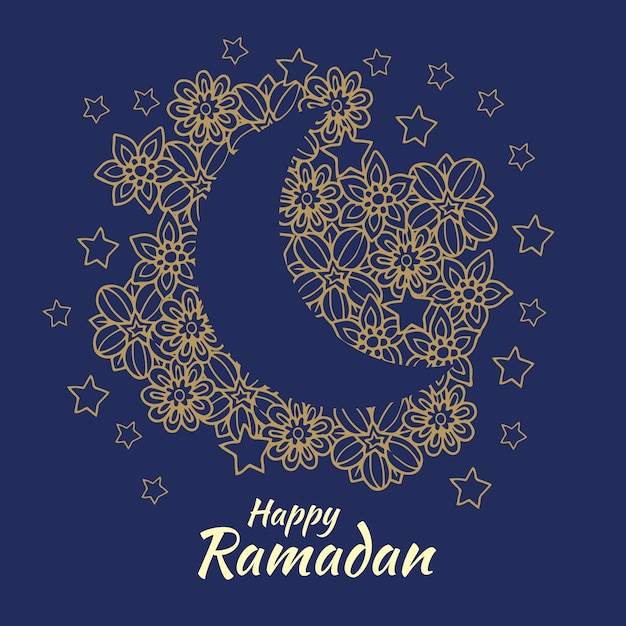 Free vector hand drawn happy ramadan concept