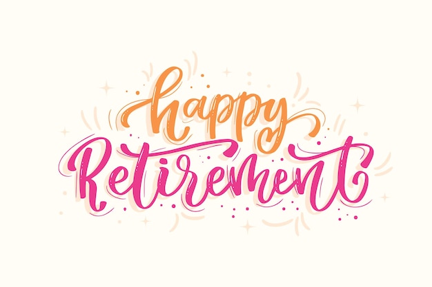 Free vector hand drawn happy retirement lettering