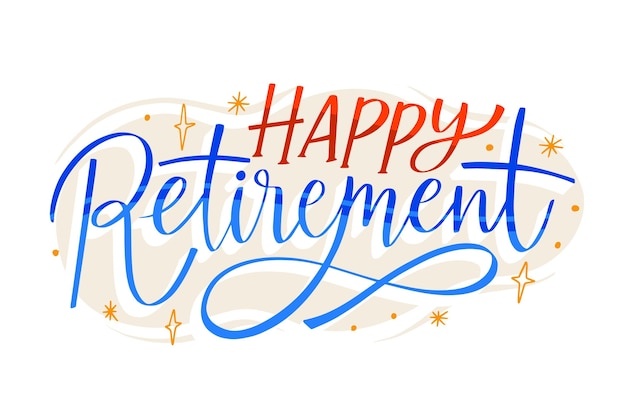 Free vector hand drawn happy retirement lettering