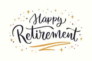Free vector hand drawn happy retirement lettering