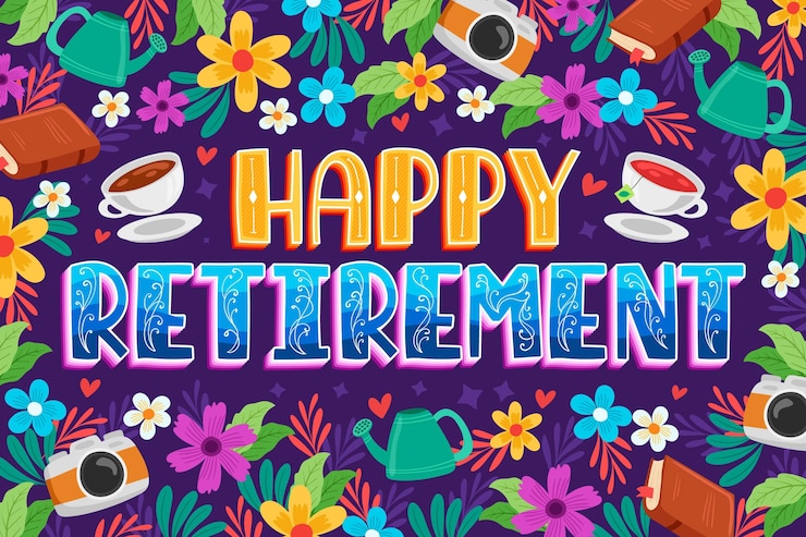 Free Vector hand drawn happy retirement lettering