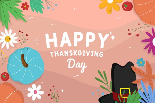 Hand drawn happy thanksgiving background