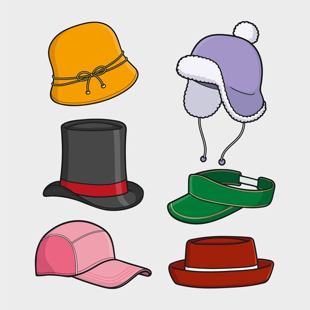 Hand drawn hat cartoon illustration