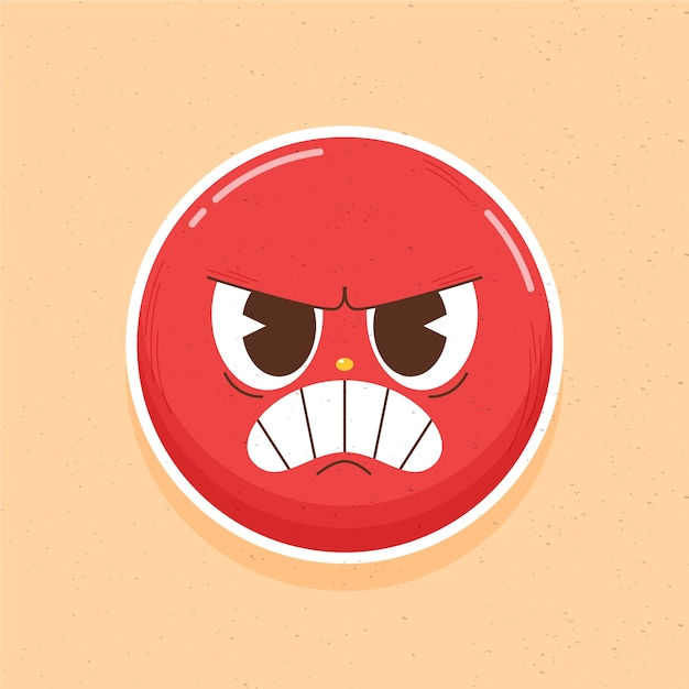 Free vector hand drawn hate emoji illustration