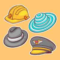 Free vector hand drawn hats set