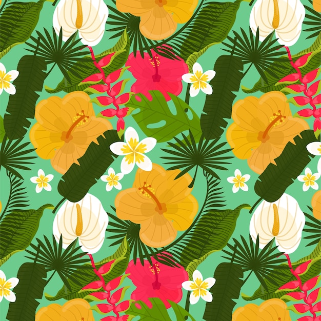 Hand drawn hawaiian shirt pattern design