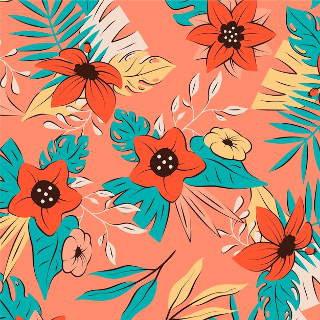 Free vector hand drawn hawaiian shirt pattern design