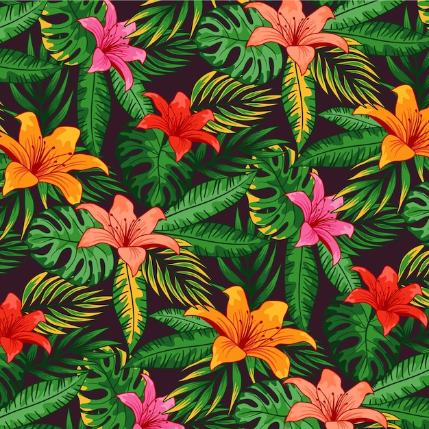 Free vector hand drawn hawaiian shirt pattern design