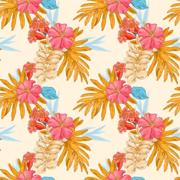 Free vector hand drawn hawaiian shirt pattern design