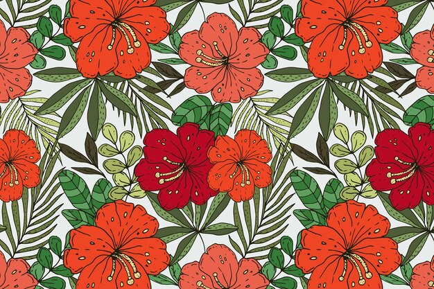 Hand drawn hawaiian shirt pattern design