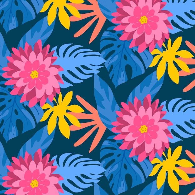 Hand drawn hawaiian shirt pattern illustration